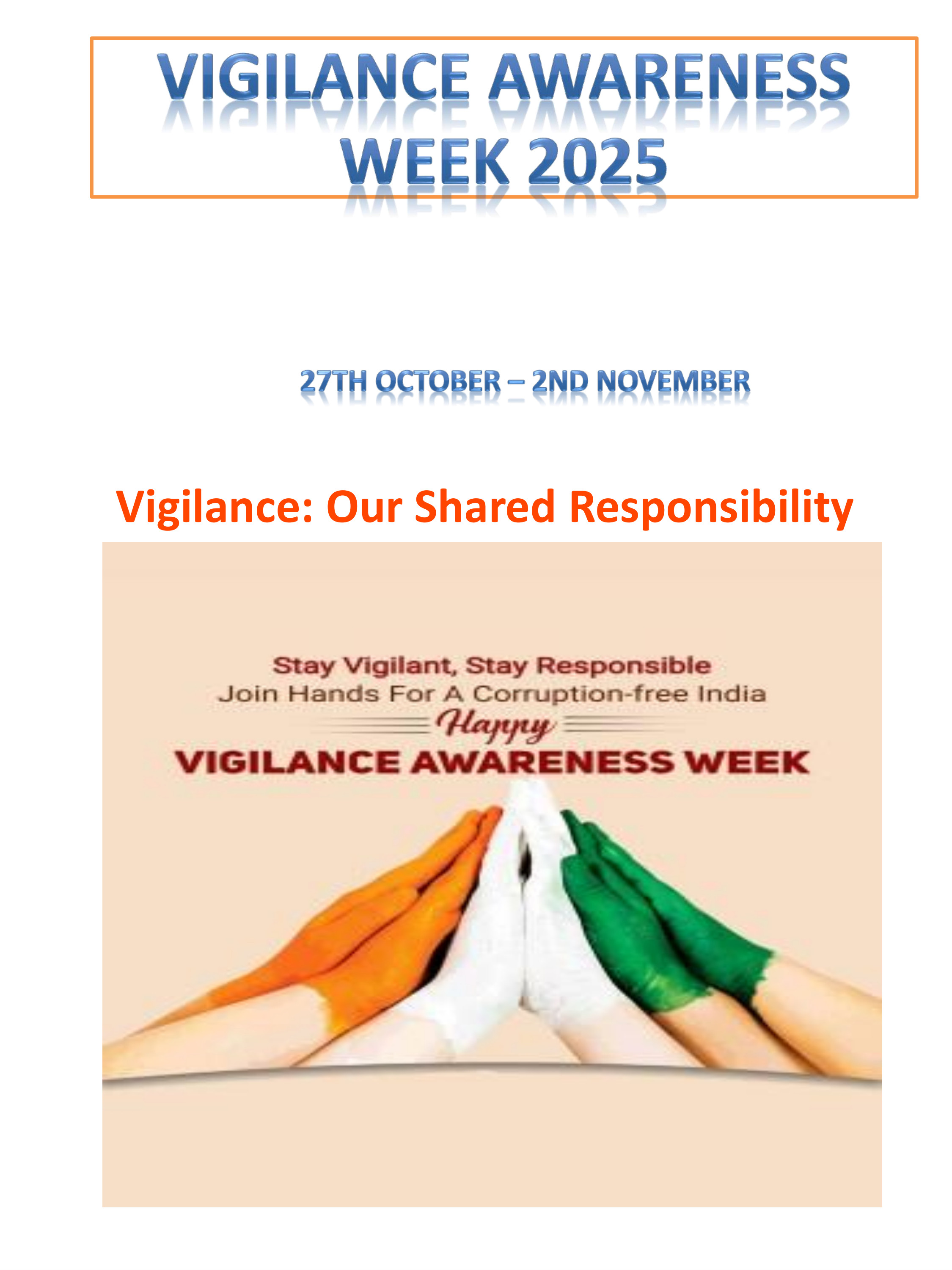Vigilance Awareness Week 2025